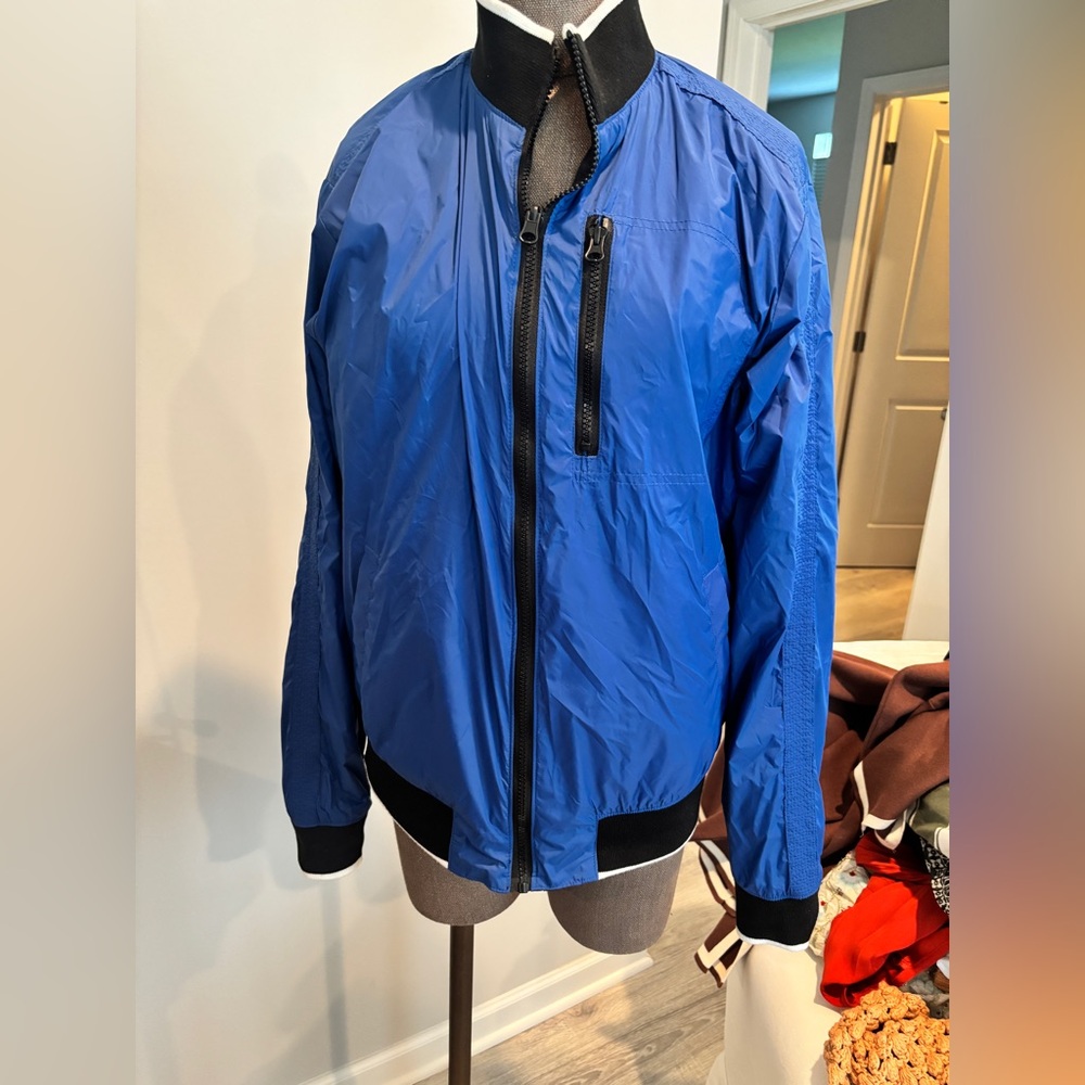 Kenneth Cole Men's Blue Bomber Jacket Reversible Size Small